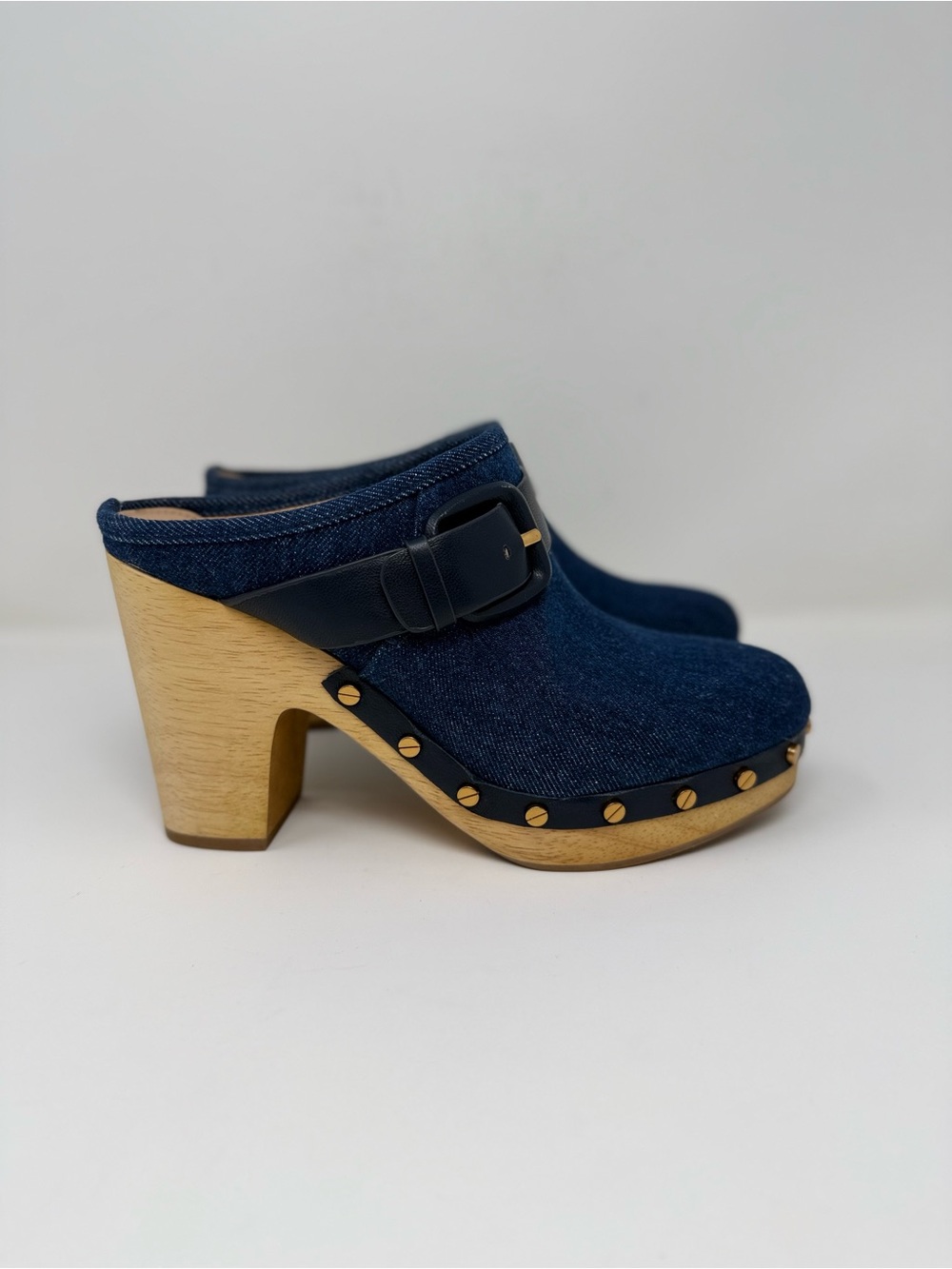 New Veronica Beard Dacey Denim Clog Blue Sz 8 - Picture 3 of 13